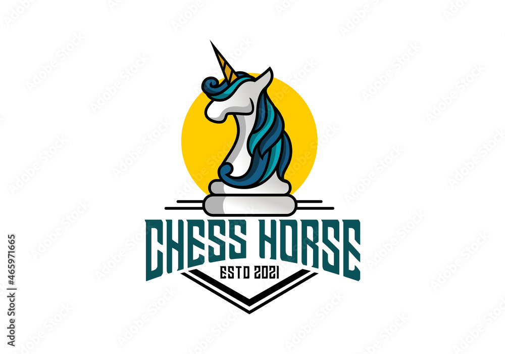 Logo Chess Horse For Sports And Game