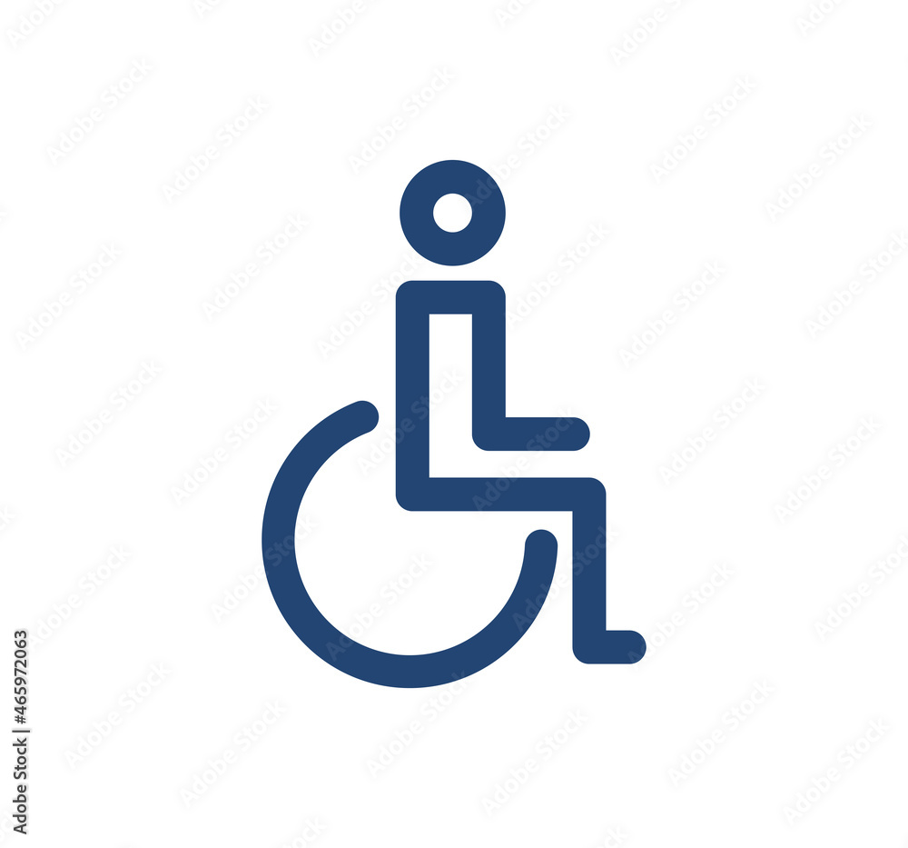 Disabled Handicap icon. Handicapped patient line icon. Disabled man outline vector icon Disabled Handicap icon. Handicapped patient line icon. Disabled man outline vector icon
