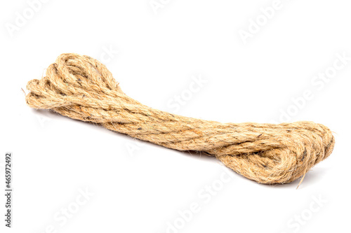 Hemp rope isolated on a white background