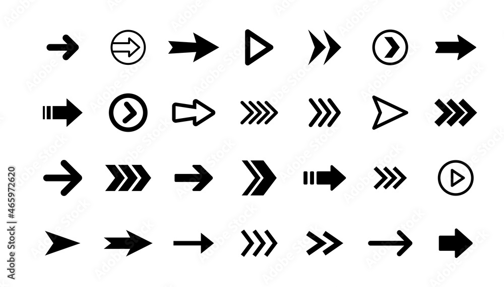 Arrow icon collection. Set of vector arrows. Arrow icon collection. Set of vector arrows.