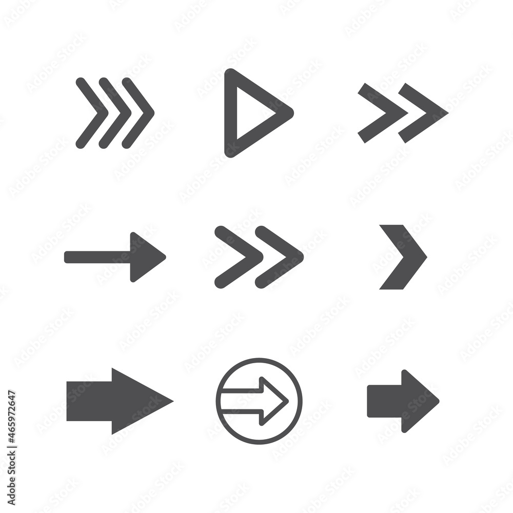 Arrow icons set. Collection of vector arrows. Simple vectors. Arrow icons set. Collection of vector arrows. Simple vectors.