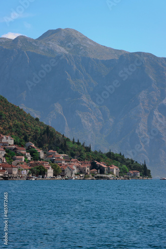 Beautiful landscape view from the Bay of Kotor on autumn