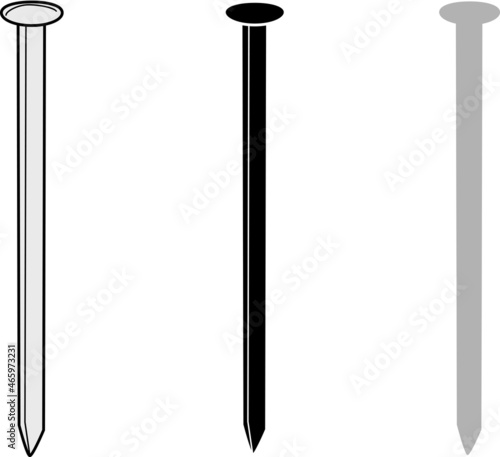 真っ直ぐに立つ釘のイラスト