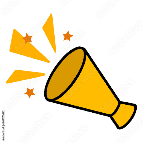 手描きのメガホン　応援　販促