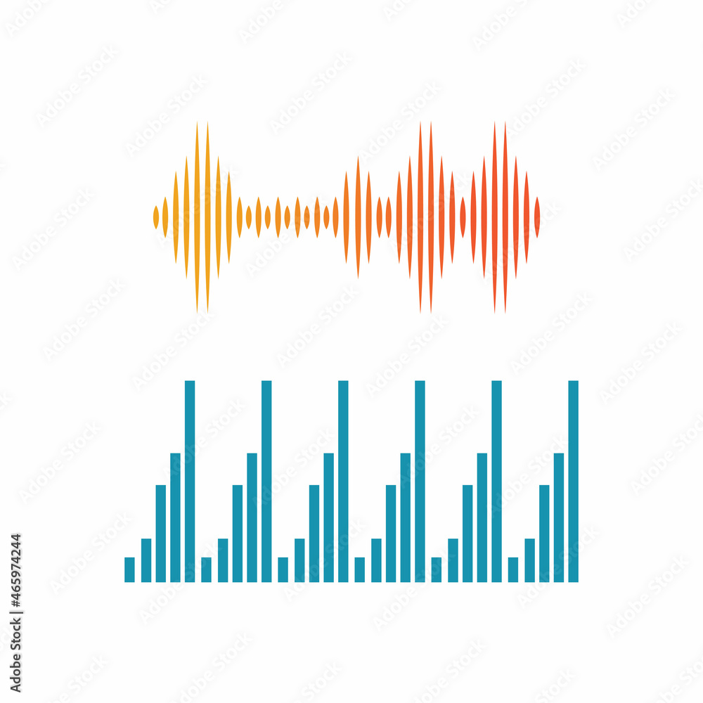Sound waves vector illustration design template Sound waves vector illustration design template