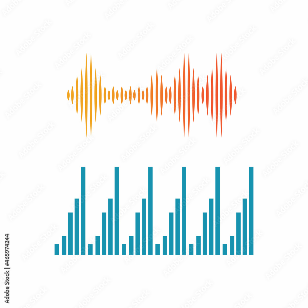 Sound waves vector illustration design template