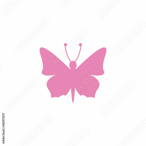 Beauty Flying Butterfly Logo with simple minimalist line art monoline style
