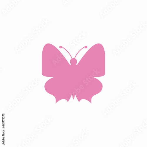 Beauty Flying Butterfly Logo with simple minimalist line art monoline style © dar