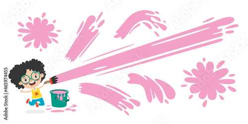 Funny Kid Coloring And Painting