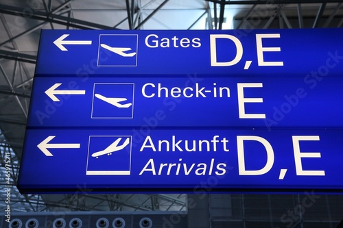 Airport gates, check-in and arrivals
