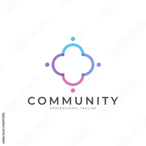People human together family unity logo design
