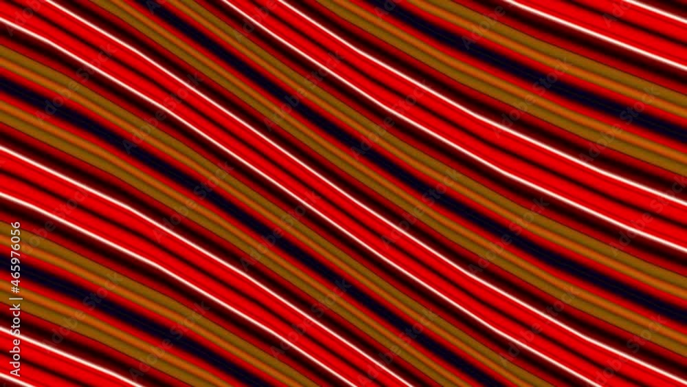 Abstract animation of wavy moving colorful  stripes arranged diagonally,  seamless loop. Cartoon flowing curving wide stripes.abstract  background. 