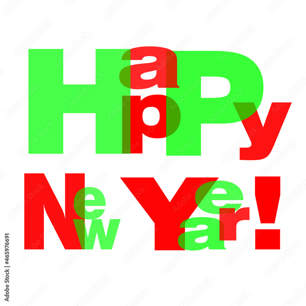 happy new year illustration - red and green colors happy new year illustration - red and green colors