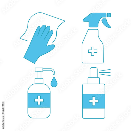 Virus related icons. Editable stroke. Coronavirus Prevention. Coronavirus icon set for infographic or website. New epidemic. Safety, health, remedies and prevention of viral diseases. Isolation