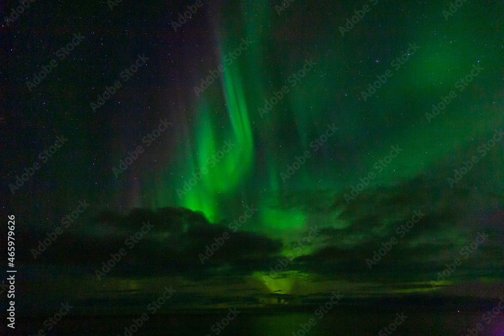 Polarlicht, Nordlicht, Aurora borealis im September auf den Lofoten