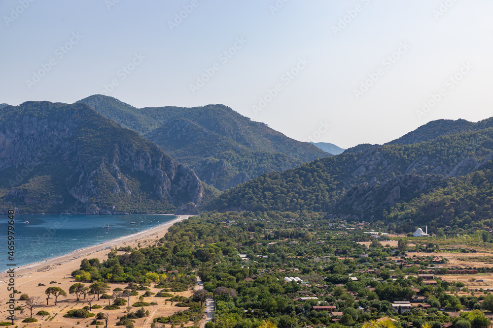 Top view of the Cirali Olympos beach at Mediterranean sea, Antalya Province, Turkey