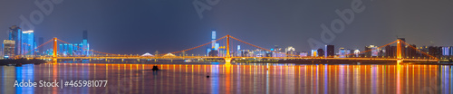 Scenery of the Yingwuzhou Yangtze River Bridge in Wuhan, Hubei, China © Hao