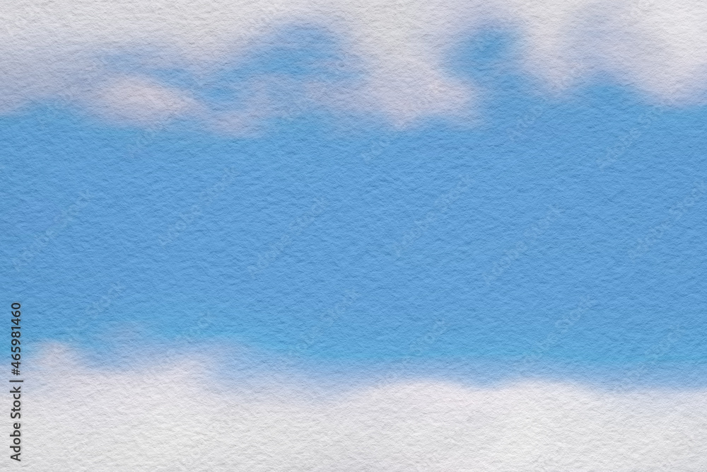 Watercolor blue sky painting on textured paper.