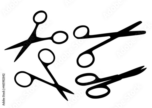 Small nail scissors. Vector image.