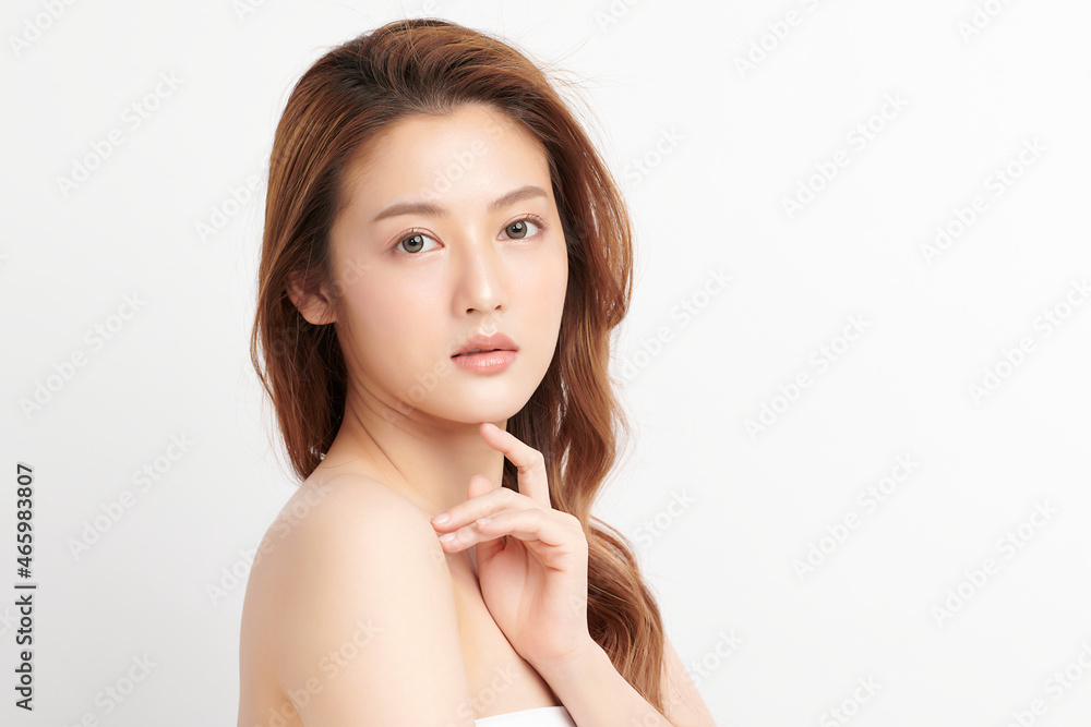 Beautiful young asian woman with clean fresh skin on white background, Face care, Facial treatment, Cosmetology, beauty and spa, Asian women portrait. Beautiful young asian woman with clean fresh skin on white background, Face care, Facial treatment, Cosmetology, beauty and spa, Asian women portrait.