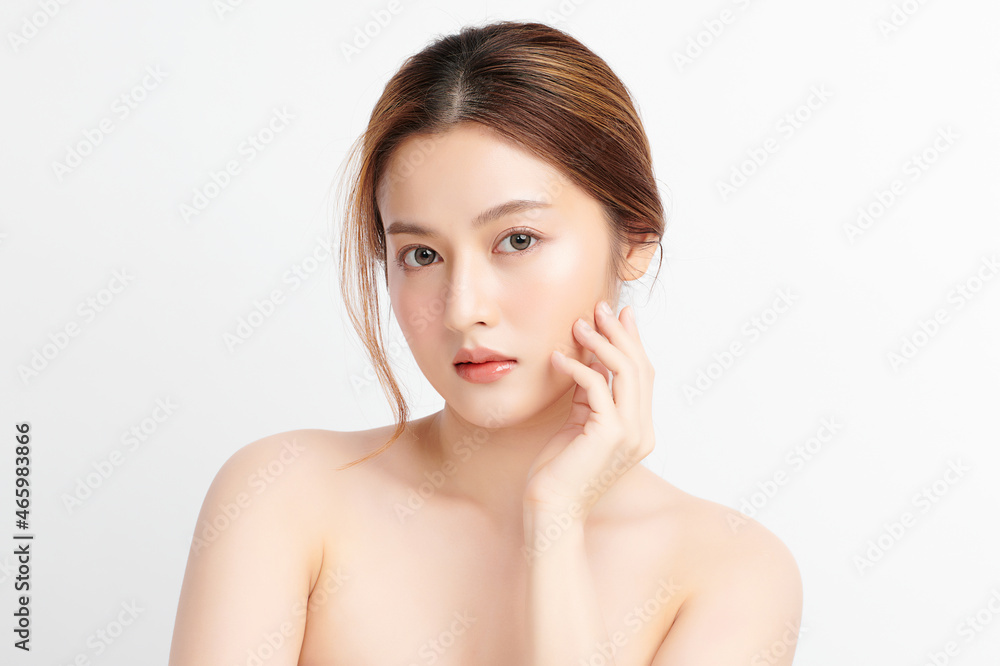 Beautiful young asian woman with clean fresh skin on white background, Face care, Facial treatment, Cosmetology, beauty and spa, Asian women portrait. Beautiful young asian woman with clean fresh skin on white background, Face care, Facial treatment, Cosmetology, beauty and spa, Asian women portrait.