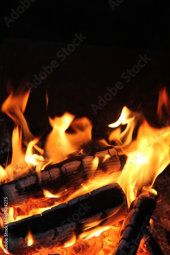fire in the barbecue grill. a fire burning in the fireplace. fire in the fireplace