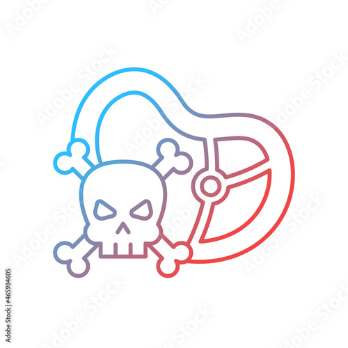 Food toxicity gradient linear vector icon. Contaminated and spoiled product. Infections and toxins. Foodborne illness. Thin line color symbol. Modern style pictogram. Vector isolated outline drawing