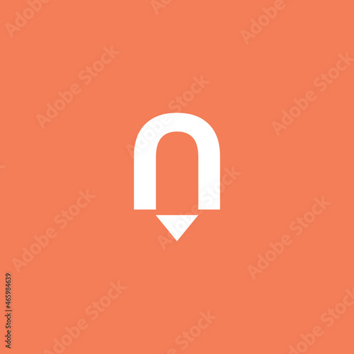 Illustration vector graphic template of letter N pencil logo