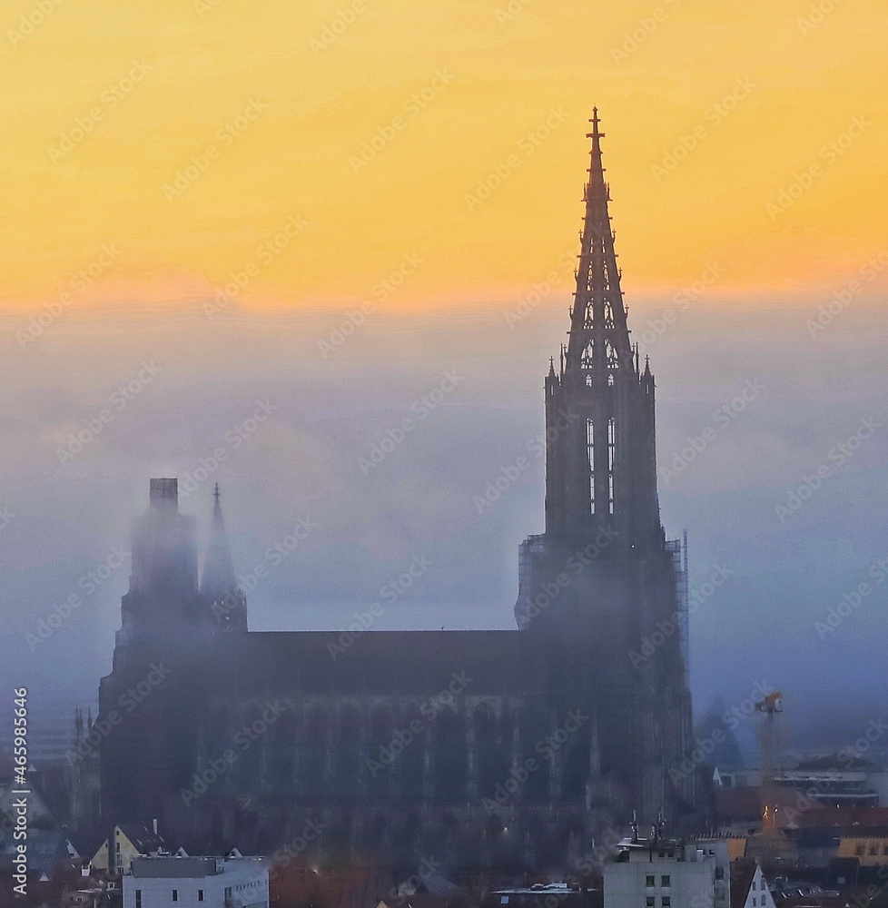 Ulmer Münster im Nebel