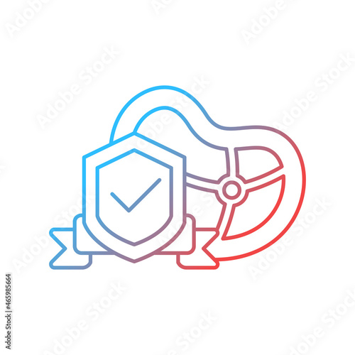 Food safety gradient linear vector icon. Food hygiene. Foodborne illness reduction. Preparation and conservation method. Thin line color symbol. Modern style pictogram. Vector isolated outline drawing