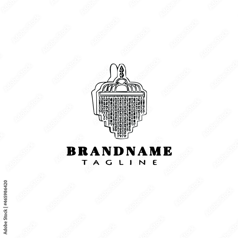 Fototapeta premium chandelier logo cartoon template icon concept black isolated vector illustration
