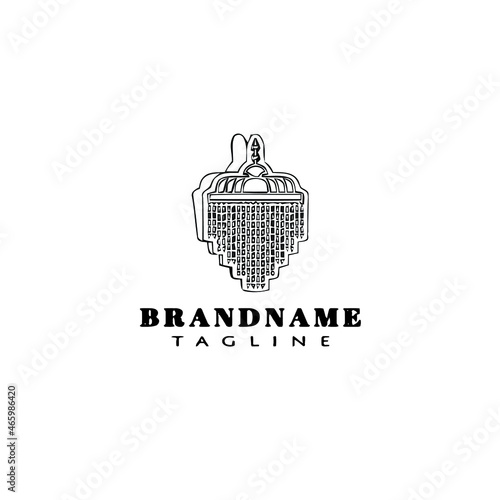 chandelier logo cartoon template icon concept black isolated vector illustration