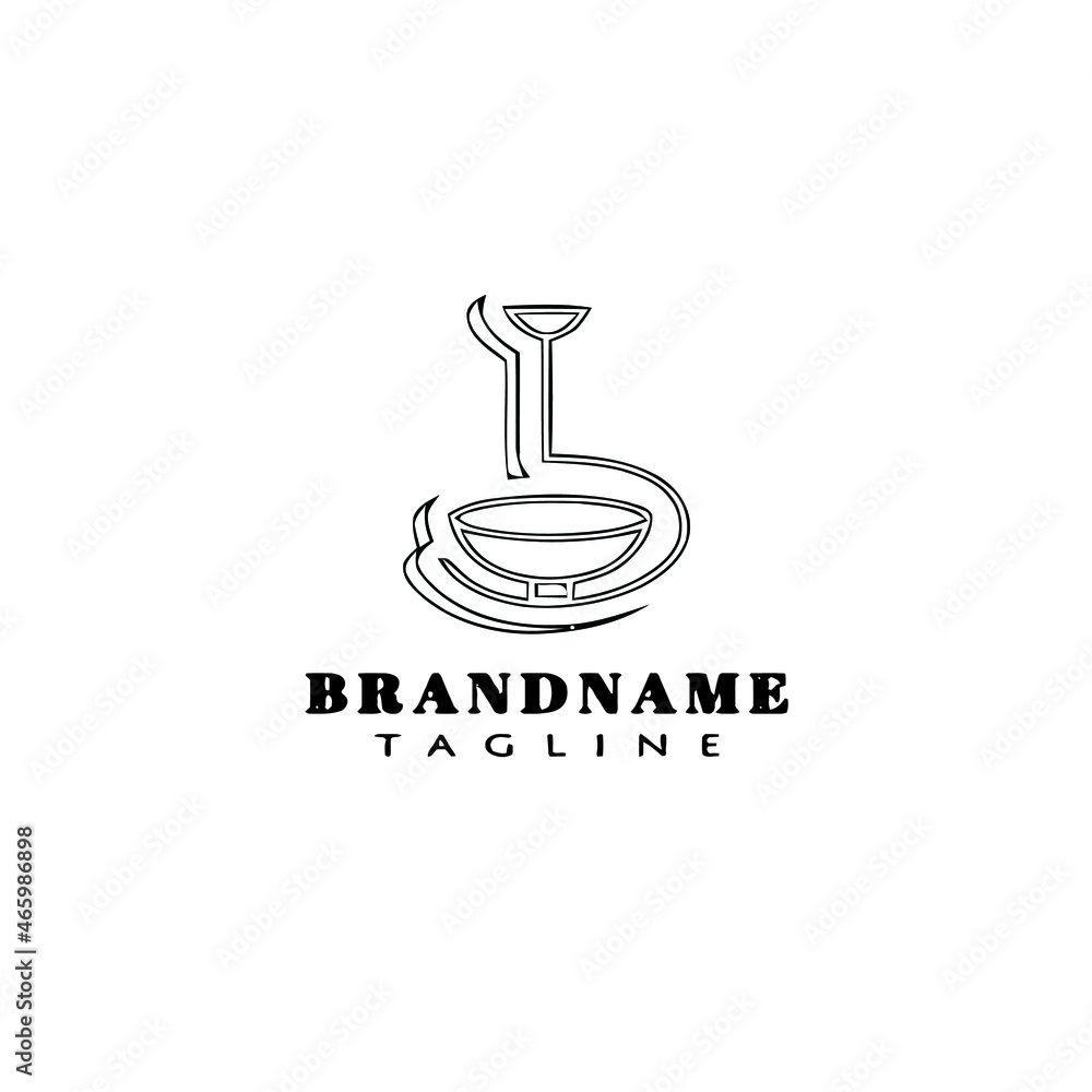 chandelier logo cartoon template icon design black cute vector illustration