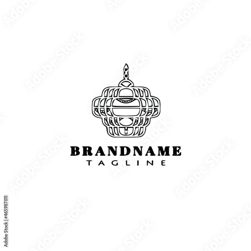 chandelier logo cartoon template icon design black isolated cute illustration