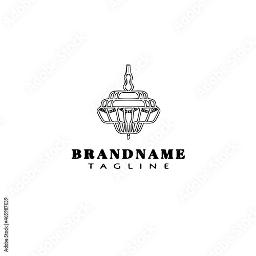 cute chandelier logo cartoon template icon design black isolated vector illustration