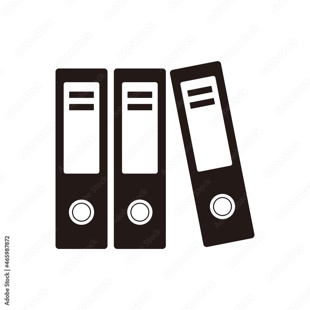 Office folders with papers and documents sign Office folders with papers and documents sign
