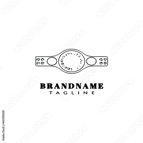 championship belt cartoon logo icon design template isolated vector illustration