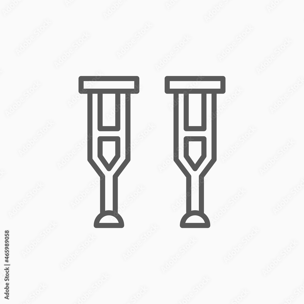 crutches icon, crutch vector, walking cane illustration crutches icon, crutch vector, walking cane illustration