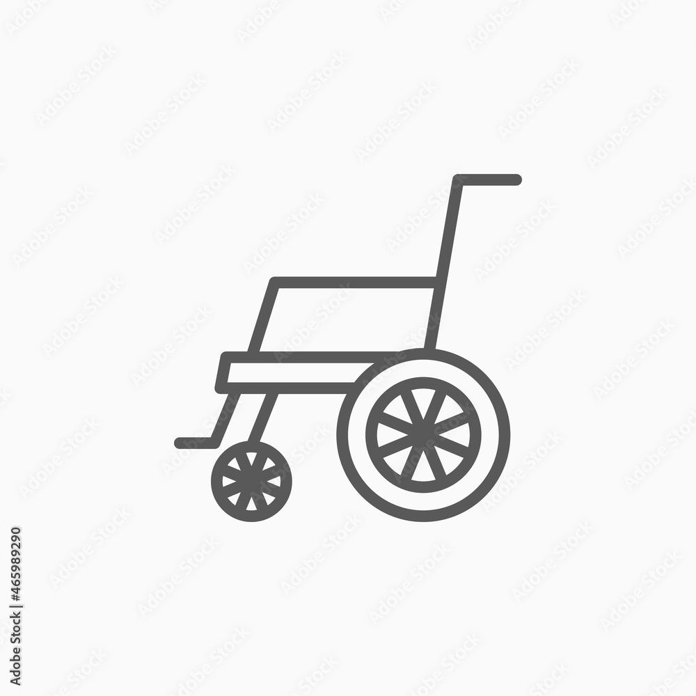 wheelchair icon, disabled vector, hospital illustration