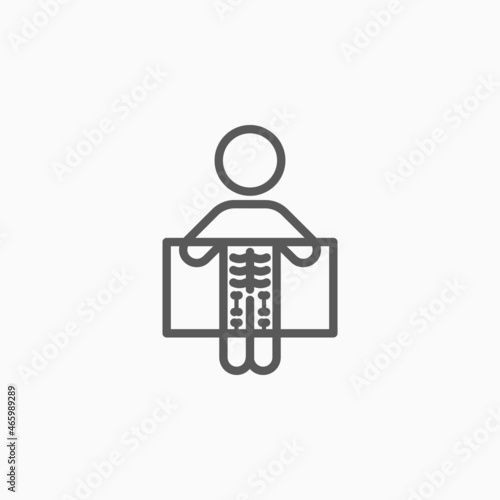 X-ray icon, hospital vector, health care illustration