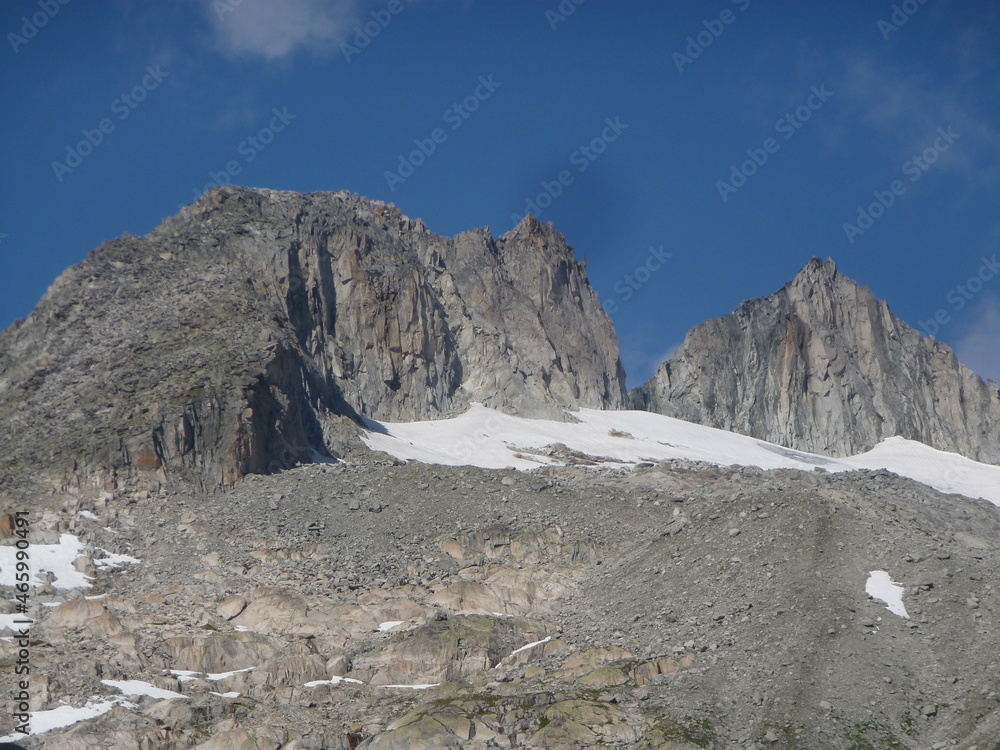 Summit of Gärstenhörner mountain, Gletsch, Obergoms, Wallis, Valais, Switzerland
