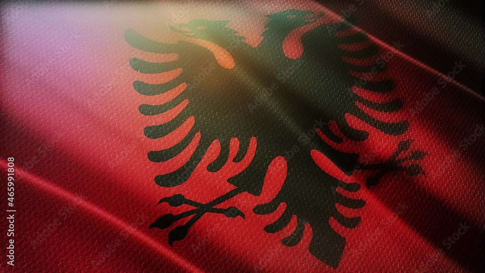 Albania flag is waving 3D animation. Albania flag waving in the wind ...