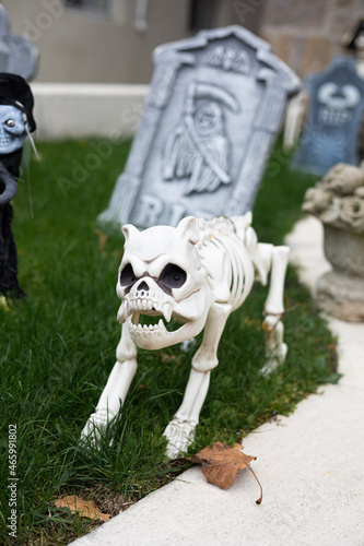 Graves on the frontyard Halloween decoration 