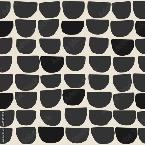 Trendy minimalist seamless pattern with abstract creative hand drawn composition