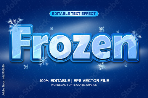 frozen editable text effect with snowflake