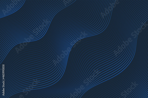 Abstract wavy light line on dark navy blue background. Luxury layered curve pattern design. You can use for cover brochure template, poster, banner web, print ad. vector illustration