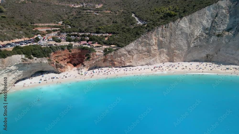aerial view of porto katsiki beach greece vacation aerial view of porto katsiki beach greece vacation