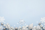 Noel or Christmas background with silver decor