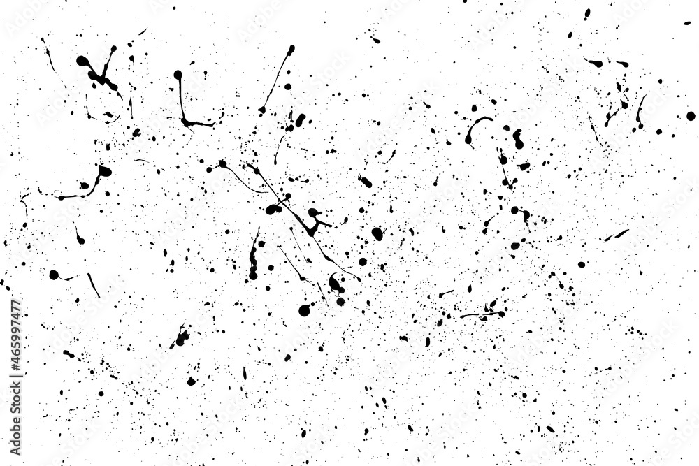 Black blobs isolated on white. Ink splash. Brushes droplets. Grainy texture background. Digitally generated image. Vector illustration, EPS 10. Black blobs isolated on white. Ink splash. Brushes droplets. Grainy texture background. Digitally generated image. Vector illustration, EPS 10.