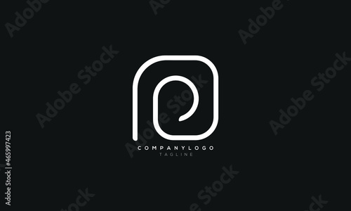 Εκτύπωση καμβά PN, NP, Abstract initial monogram letter alphabet logo design